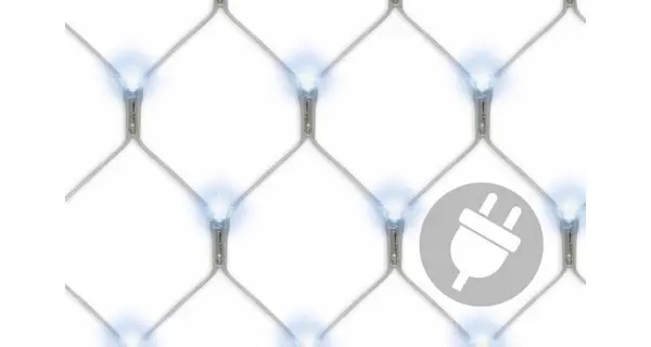 Sieť 3 x 3 m - 128 LED - studená biela