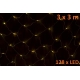 Sieť 3 x3 m - 128 LED - teplá biela