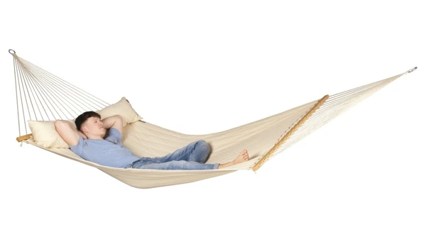 Sieť hojdacia s tyčami La Siesta Alabama Kingsize vanilla