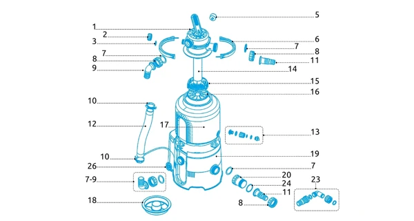 Skrutka k objímke pre filtrácie ProStar Plus 2, 4, 6 a ProStar 2000, 4000 a 6000