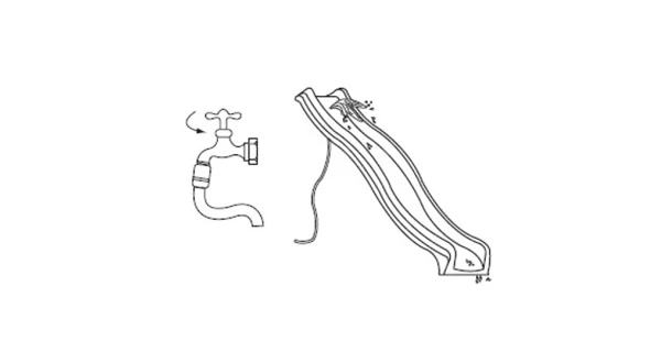 Šmykľavka s prípojkou na vodu červená 2,20m