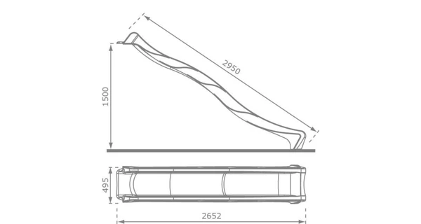 Šmykľavka s prípojkou na vodu červená 2,95 m