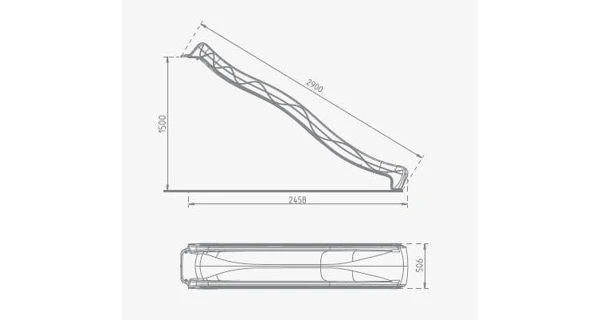Šmykľavka s prípojkou na vodu červená 2,9m