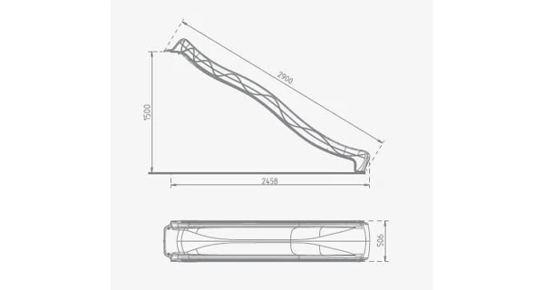 Šmykľavka s prípojkou na vodu modrá 2,9m