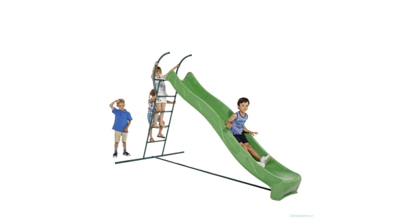 Šmykľavka s prípojkou na vodu zelená 2,20m