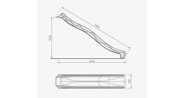 Šmykľavka s prípojkou na vodu zelená 2,9 m