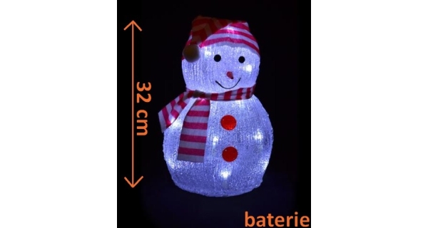 Snehuliak 20 LED - studená biela