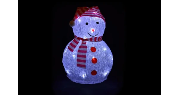 Snehuliak 20 LED - studená biela