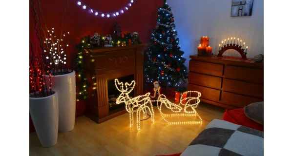 Sob so saňami LED - teplá biela