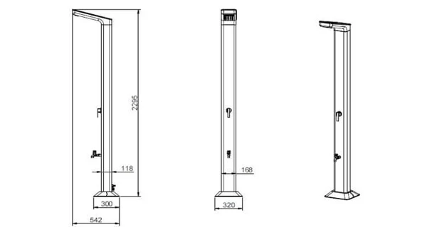 Solárna sprcha UNO 35 l hliníková s LED svetlom