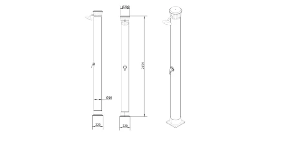 Solárna sprcha UNO 40 l hliníková