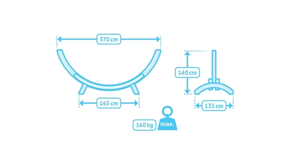 Stojan na hojdaciu sieť La Siesta Elipso do 160 kg