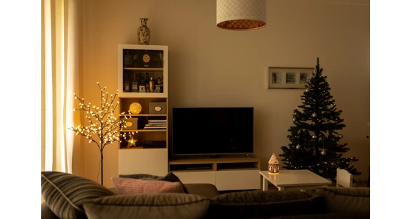 Stromček s kvetmi 200 LED - teplá biela