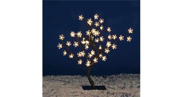 Stromček s kvetmi 48 LED - teplá biela