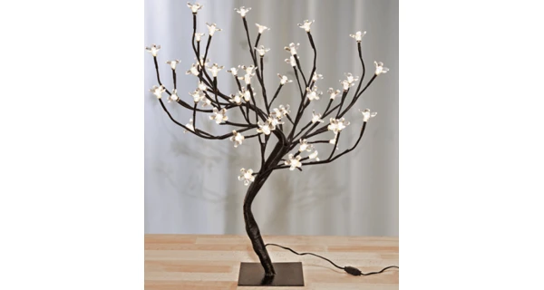 Stromček s kvetmi 48 LED - teplá biela