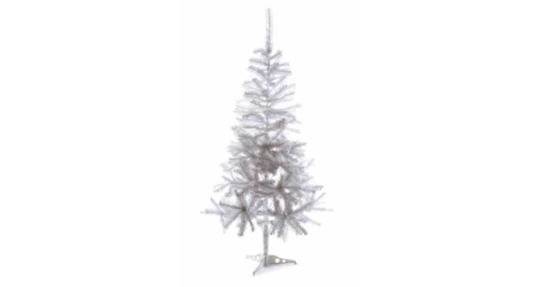 Stromček vianočný umelý biely s trblietavým efektom - 150 cm