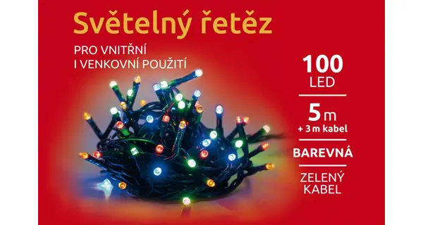 Svetelná reťaz 100 LED- farebná