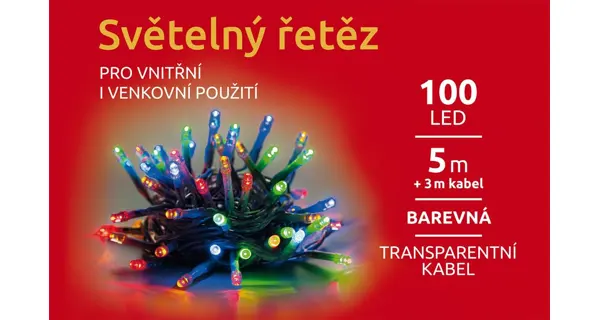 Svetelná reťaz 100 LED - farebná