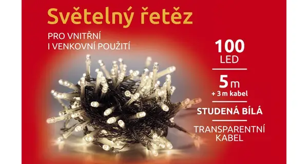 Svetelná reťaz  100 LED - studená biela