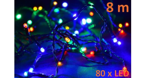 Svetelná reťaz 80 LED - farebná