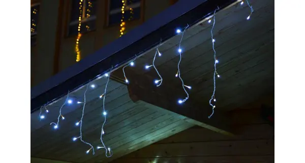 Svetelný záves - 72 LED - studená biela