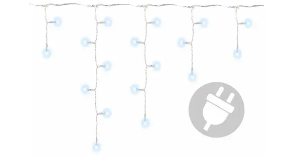 Svetelný záves - 72 LED - studená biela