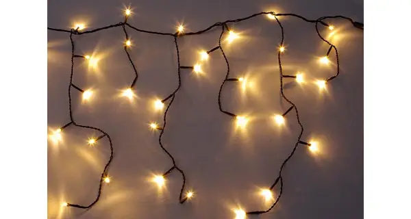 Svetelný záves dvojitý - 80 LED - teplá biela - napájanie