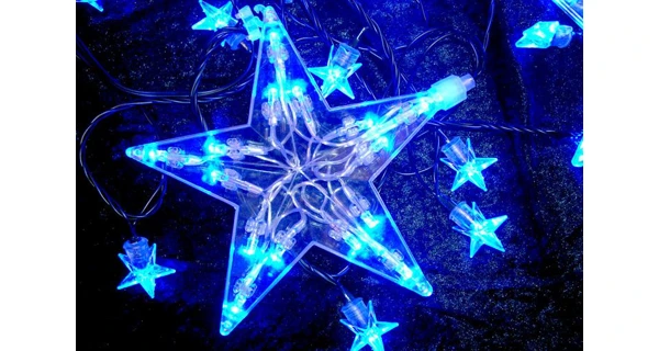 Svetelný záves hviezdy - 5 ks - 100 LED - modrá