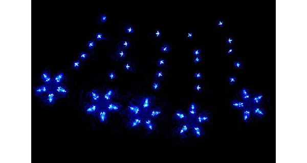 Svetelný záves hviezdy - 5 ks - 100 LED - modrá
