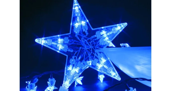 Svetelný záves hviezdy - 5 ks - 100 LED - modrá