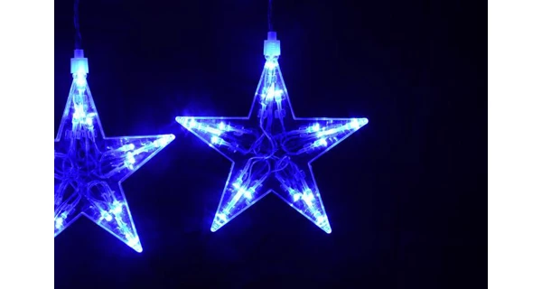 Svetelný záves hviezdy - 5 ks - 100 LED - modrá