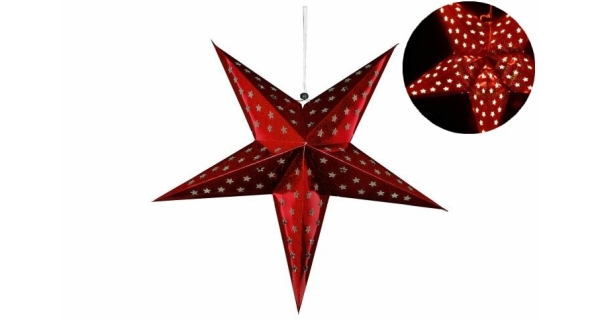 Svietiaca hviezda 10 LED - červená