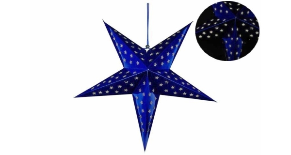 Svietiaca hviezda 10 LED - modrá