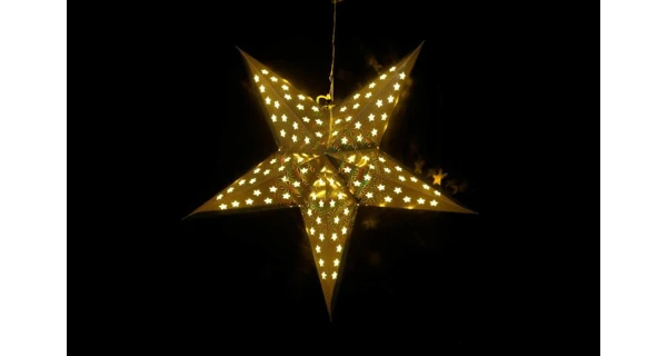 Svietiaca hviezda 10 LED - zlatá