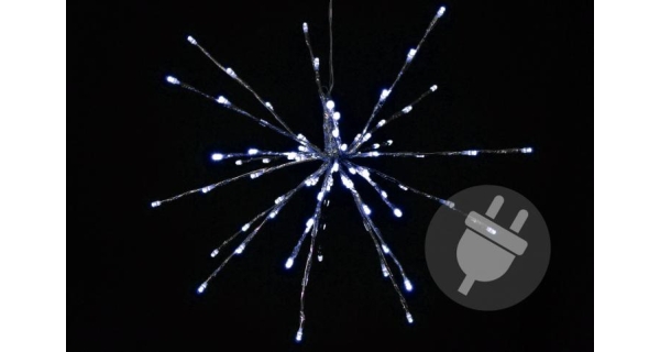 Svietiaca prskavka - 80 LED - studená biela