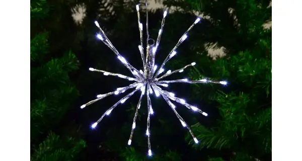 Svietiaca prskavka - 80 LED - studená biela