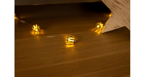 Svietiaca struna 20 LED - zlaté guličky