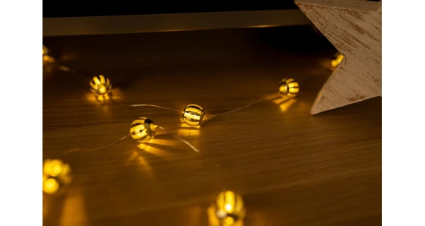 Svietiaca struna 20 LED - zlaté guličky