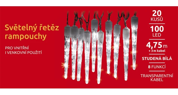 Svietiace cencúle 100 LED