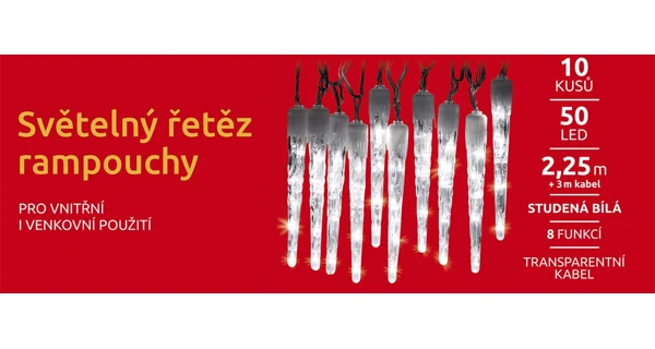 Svietiace cencúle 50 LED