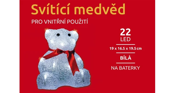 Svietiaci medveď 22 LED