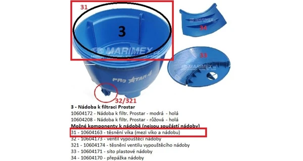 Tesnenie veka filtračnej nádoby ProStar - 20