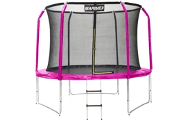 Trampolína Marimex 305 cm ružová + vnútorná ochranná sieť + rebrík ZADARMO