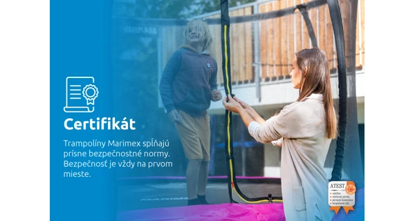 Trampolína Marimex 305 cm ružová + vnútorná ochranná sieť + rebrík ZADARMO