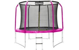 Trampolína Marimex 305 cm ružová + vnútorná ochranná sieť + rebrík ZADARMO