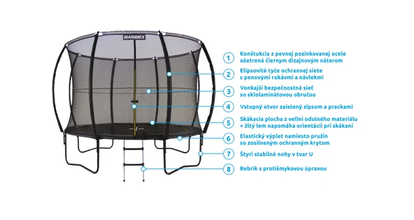 Trampolína Marimex Comfort 305 cm + ochranná sieť + schodíky ZADARMO