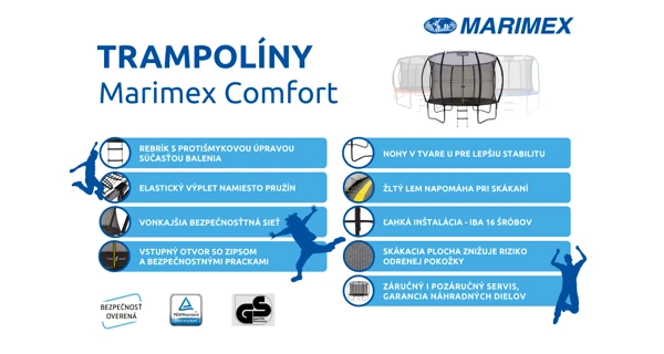 Trampolína Marimex Comfort 366 cm + ochranná sieť + schodíky ZADARMO