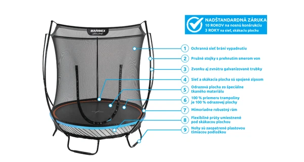 Trampolína Marimex FreeJump 183 cm + ochranná sieť a kotviaca sada ZADARMO