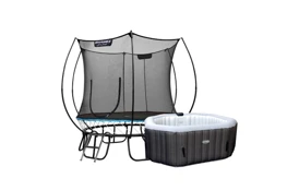 Trampolína Marimex FreeJump 305 cm (ochranná sieť + schodíky + kotviaca sada ZADARMO) + Vírivý bazén Marimex AQUAMAR 6003