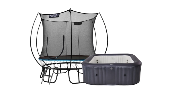 Trampolína Marimex FreeJump 305 cm (ochranná sieť + schodíky + kotviaca sada ZADARMO) + Vírivý bazén MSPA Otium M-OT061